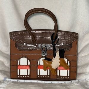 Brown House Bag With Lock And Key Horse Bag Charm